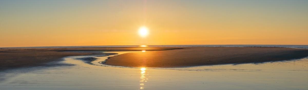 Sunset over the waterfront